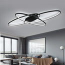 Axyaa Modern LED Chandelier Light - White/Black Aluminum Ceiling Lamp