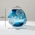 Blue Glazed Glass Vase Hydroponic Flower Pots by Axyaa - Modern Desk Decoration