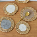 Axyaa Woven Round Table Mat Coaster Pad Nordic Style Desk Accessory