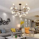 Axyaa Glass Bubble Branch Chandelier: Modern Round Ball Lighting for Living, Bedroom, Kitchen