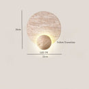 Axyaa Wabi Sabi LED Wall Lamp Circular Yellow Travertine Bedroom Bathroom Mirror Light