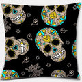Axyaa Skull Print Series Cushion Cover - Rainbow Peach Decoration for Home