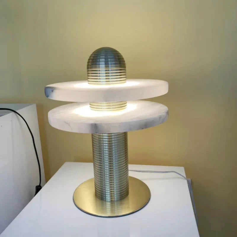 Axyaa Nordic Marble Table Lamp 3000K Gold Black Aluminum Home Art Deco
