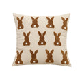 Axyaa Bunny Rabbit Pillow Cover Beige Coffee 45x45cm for Easter Decoration