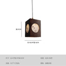 Axyaa Bamboo Rhyme Wooden Chandelier Vintage Fabric Lampshade for Study, Bedroom, Restaurant
