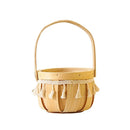 Axyaa Wood Braid Flower Basket with Tassel Handle