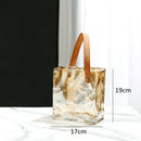 Axyaa Transparent Glass Vase with Irregular Texture for Terrarium Home Decoration