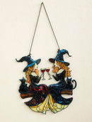 Halloween Witches & Black Cat Wall Decor - Axyaa Gothic Hanging Ornament