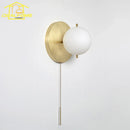 Axyaa Modern Black/Gold Iron Art Wall Lamp for Bedroom Cafe