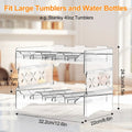 Axyaa Stackable Water Bottle & Cup Organizer: Cabinet Fridge Pantry Kitchen Storage Rack