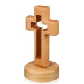 Axyaa Wood Cross Crucifix with Standing Jesus, Religious Christian Ornament