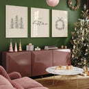 Axyaa Minimalist Christmas Tree Canvas Print for Modern Living Room Decor