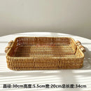 Axyaa Living Room Tray Fruit Basket Bread Plate Snack Basket Woven Wedding Plate