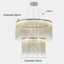 Axyaa Italian Tassel Aluminum Chain Chandelier - LED Pendant Lamp for Home Art Decor