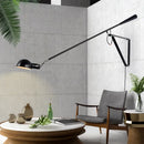 Axyaa Art Deco Swing Arm Wall Sconce - White/Black Retro Industrial Wall Light