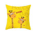 Nordic Cartoon Print Yellow Blue Cushion Cover 45*45cm by Axyaa