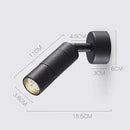 Axyaa Rotating LED Wall Lamp: Small Spotlight for Home Decors & Bedside, Nordic Design