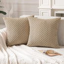 Axyaa Soft Striped Cushion Covers 20x20 Inch for Living Room Decor