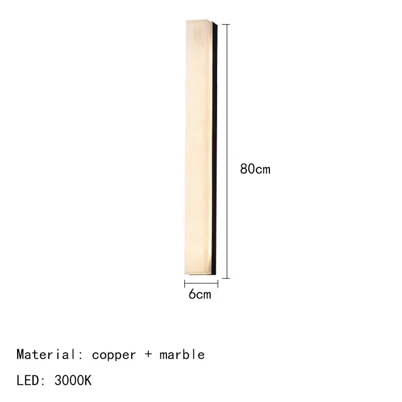 Axyaa Gold Black Marble Wall Lamp 40/60/80cm - Hotel Sconce Lighting