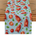 Axyaa Tomato Ketchup Table Runner for Kitchen Dining Room Decor