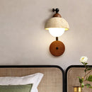 Axyaa Nordic Yellow Travertine Wall Light G9 LED Bulb & Walnut Canopy Wall Lamp