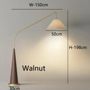 Axyaa Modern Hardwood Fishing Floor Lamp in Log Color