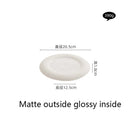 Axyaa White Pearl Dot Ceramic Steak Pasta Dessert Snack Plate Molecular Cuisine Tableware
