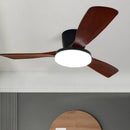 Axyaa 52 Inch DC Wood Ceiling Fan Light Remote Control Living Bedroom 35W LED Lights
