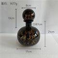 Axyaa Leopard Print Glass Vase with Lid, Flower Arrangement Home Decor