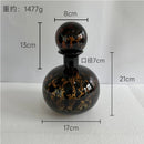 Axyaa Leopard Print Glass Vase with Lid, Flower Arrangement Home Decor