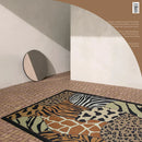 Axyaa Leopard Print Area Rug: Modern Living Room Carpet, Non-slip Washable Mat