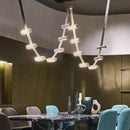 Axyaa Leather LED Pendant Chandelier for Modern Living Room & Dining Area