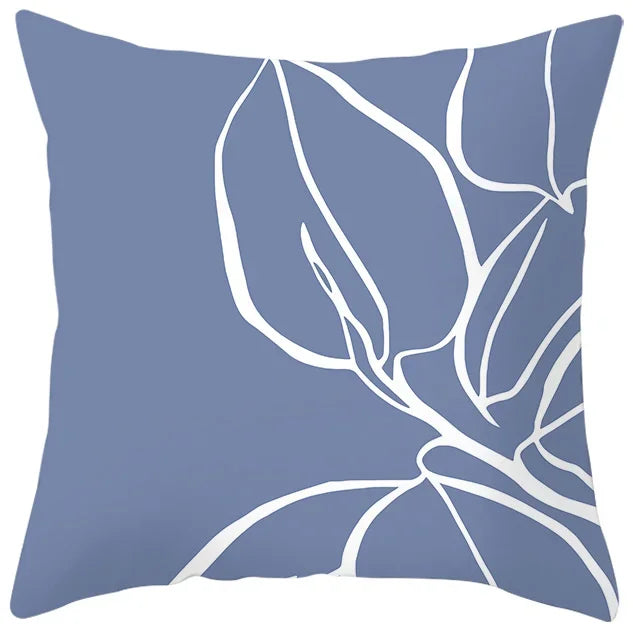 Axyaa Abstract Geometric Pillowcase in Nordic Blue Purple - Peach Skin Fabric