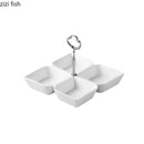 Axya Ceramic Fruit Plate Multi Grid for Snacks & Storage, Household Tableware Tray