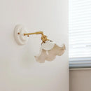 Axyaa Modern LED Wall Lamp with Ceramic Canopy & Copper Arm for Home Indoor