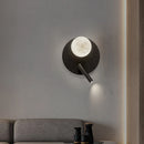 Axyaa Nordic Italian Marble Wall Lamp with Spotlight for Minimalist Bedroom