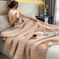 Axyaa 100% Cotton Muslin Throw Blanket - Lightweight Breathable Boho Throws