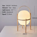 Axyaa Nordic Zen Wood Glass LED Desk Lamp - Modern Bedside Table Light