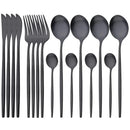 Axyaa Luxury Matte Stainless Steel Cutlery Set - 16 Piece Kitchen Tableware Silverware Set