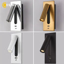 Axyaa 3W USB Wall Light, 350° Rotation, Hotel Bedroom Reading Sconce