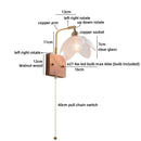 Axyaa Nordic LED Flower Wall Light - Glass Brass Indoor Decor