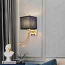 Axyaa LED Fabric Wall Light with Rotating Spotlight and USB Charging Port