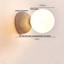 Axyaa Nordic LED Wall Light - White Glass Yellow Travertine Wood Canopy