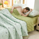 Axyaa Floral Summer Blanket & Pillowcase Set - Soft Knitted Duvet, Breathable & Skin-Friendly
