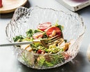 Axyaa 1500ml Glass Bowl Gold-Plated Household Tableware Fruit Dessert Salad Plate