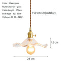 Nordic Lotus Leaf Pendant Light, Axyaa Glass Lamp for Bedroom, Dining, Kitchen - Green/Brown