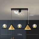 Axyaa Ceiling Fan with LED Light & Control, Modern Foldable Bedroom Lamp for Living Room