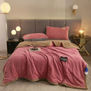 Axyaa Winter Thicken Flannel Sofa Blanket, Double-Sided Warmth for Living Room
