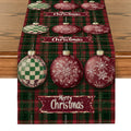 Axyaa Christmas Snowflake Checkered Table Runner for Dining and Party Decor