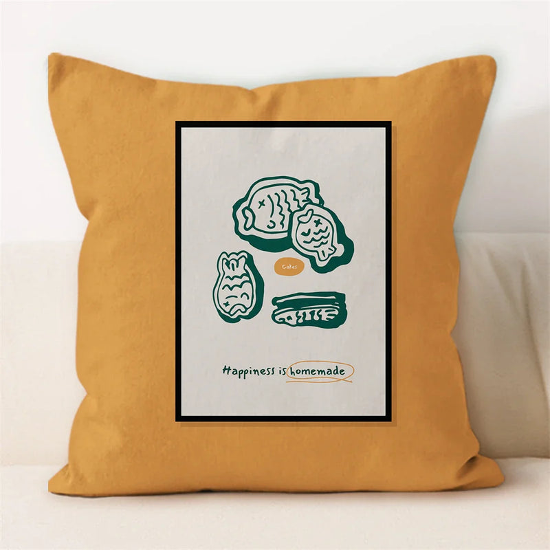 Axyaa Fruit Hot Dog Food Pillowcase Square Cushion Cover Home Decor Sofa Pillows